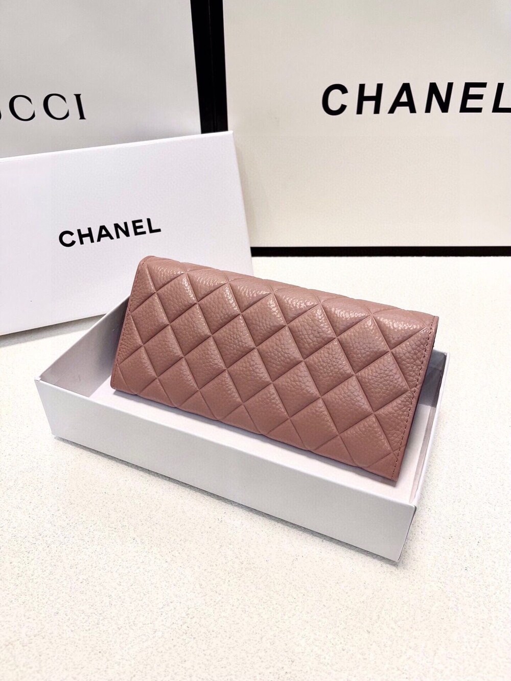 Chanel Classic Flap Long Wallet, Pink Caviar Leather - Picture 4 of 9